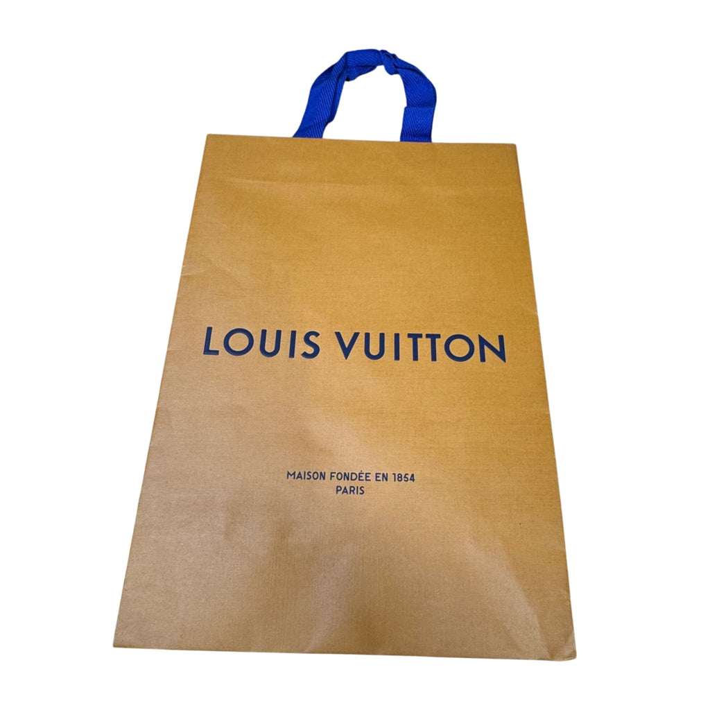 Louis Vuitton Orange Shopping Bag With Blue Handles 10X14 Gift Storage Authentic