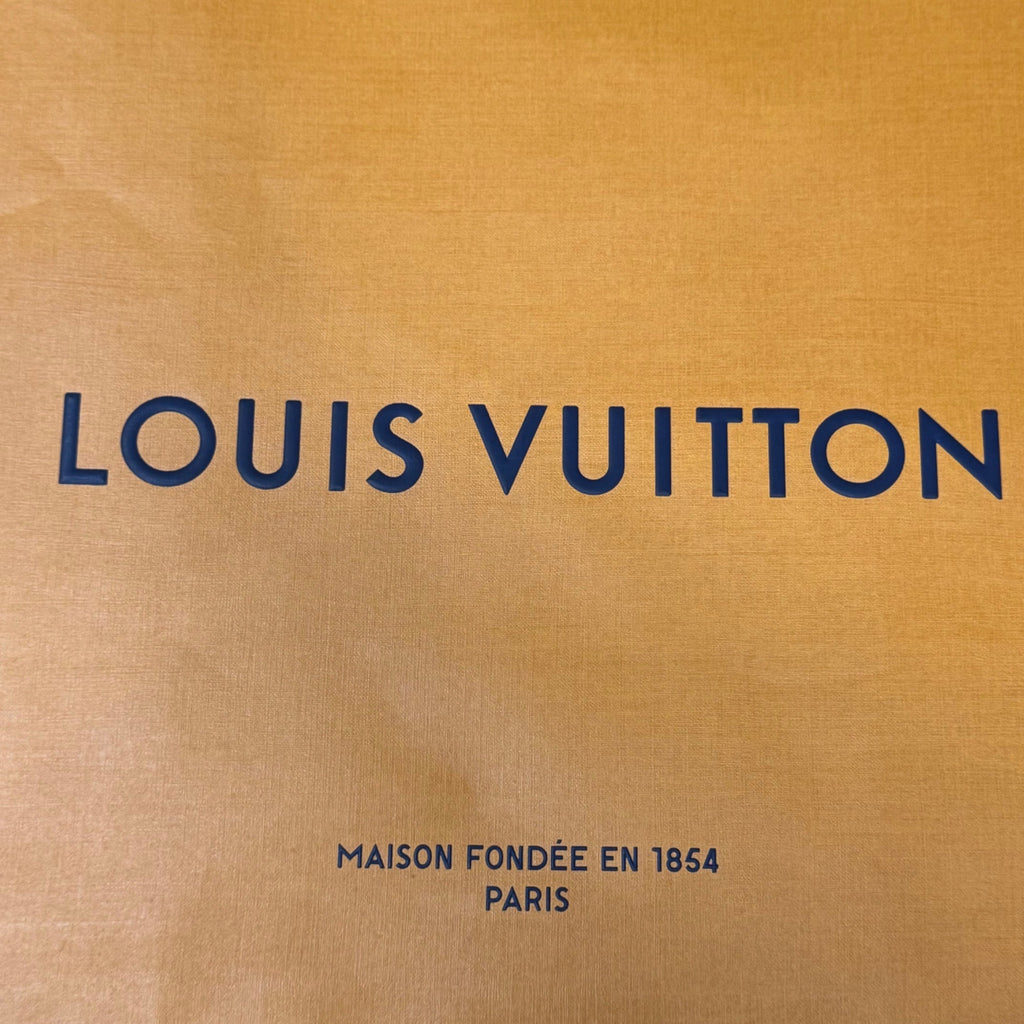 Louis Vuitton Orange Shopping Bag With Blue Handles 10X14 Gift Storage Authentic