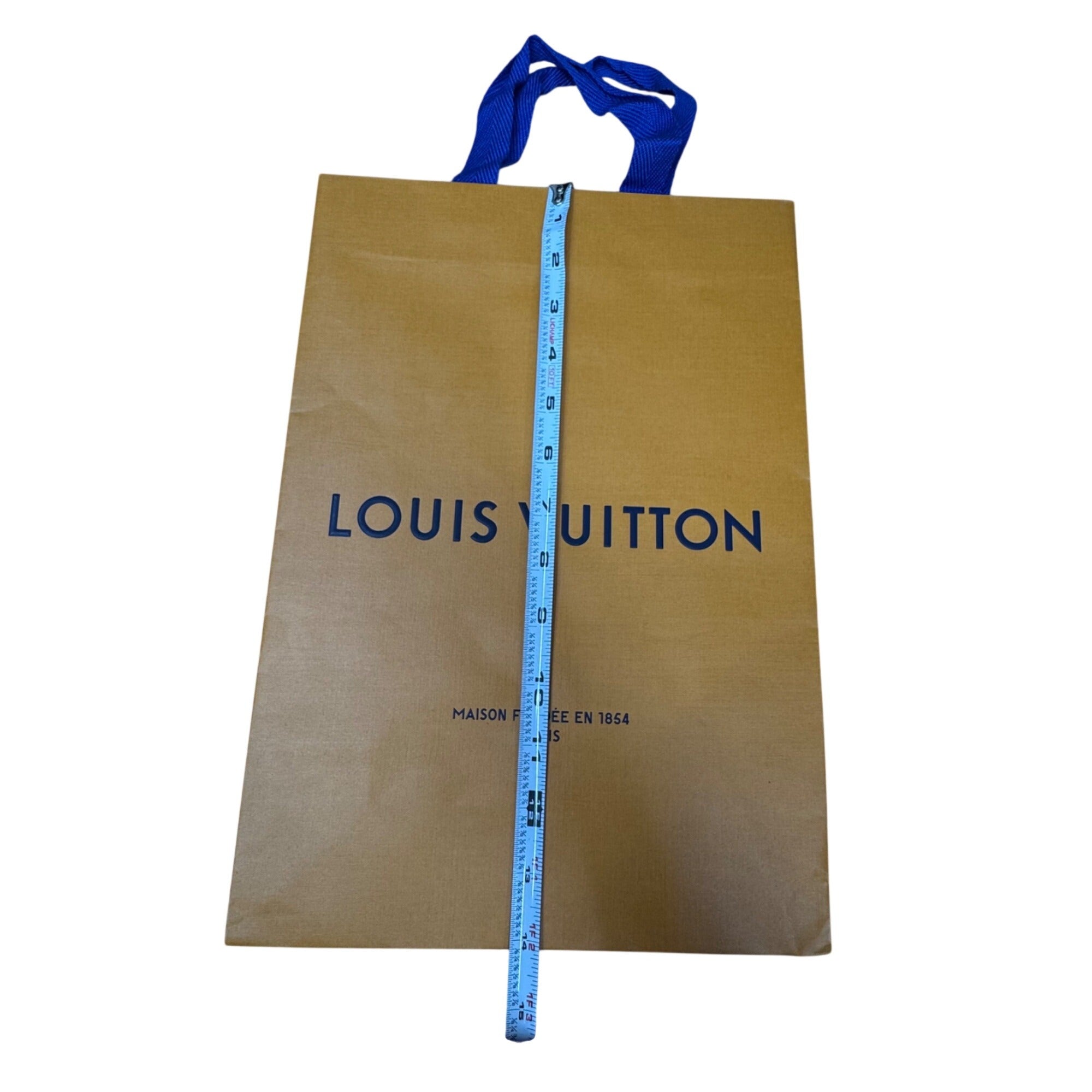 Louis Vuitton Orange Shopping Bag With Blue Handles 10X14 Gift Storage Authentic