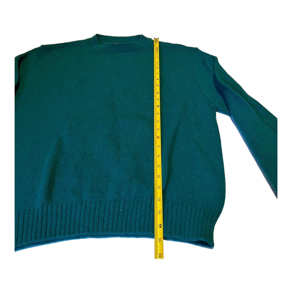 Vintage Jantzen Blue Green Teal Grandpa Preppy Knit Pullover Sweater Large USA