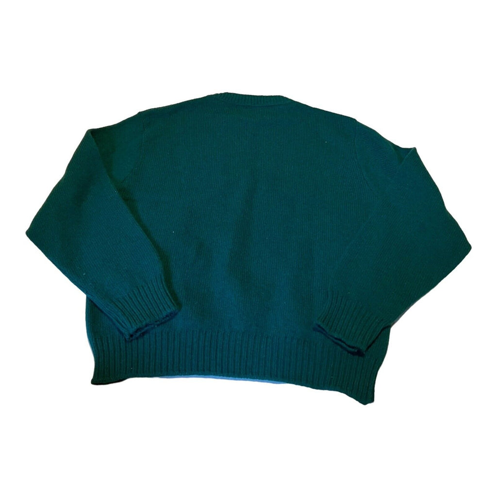 Vintage Jantzen Blue Green Teal Grandpa Preppy Knit Pullover Sweater Large USA