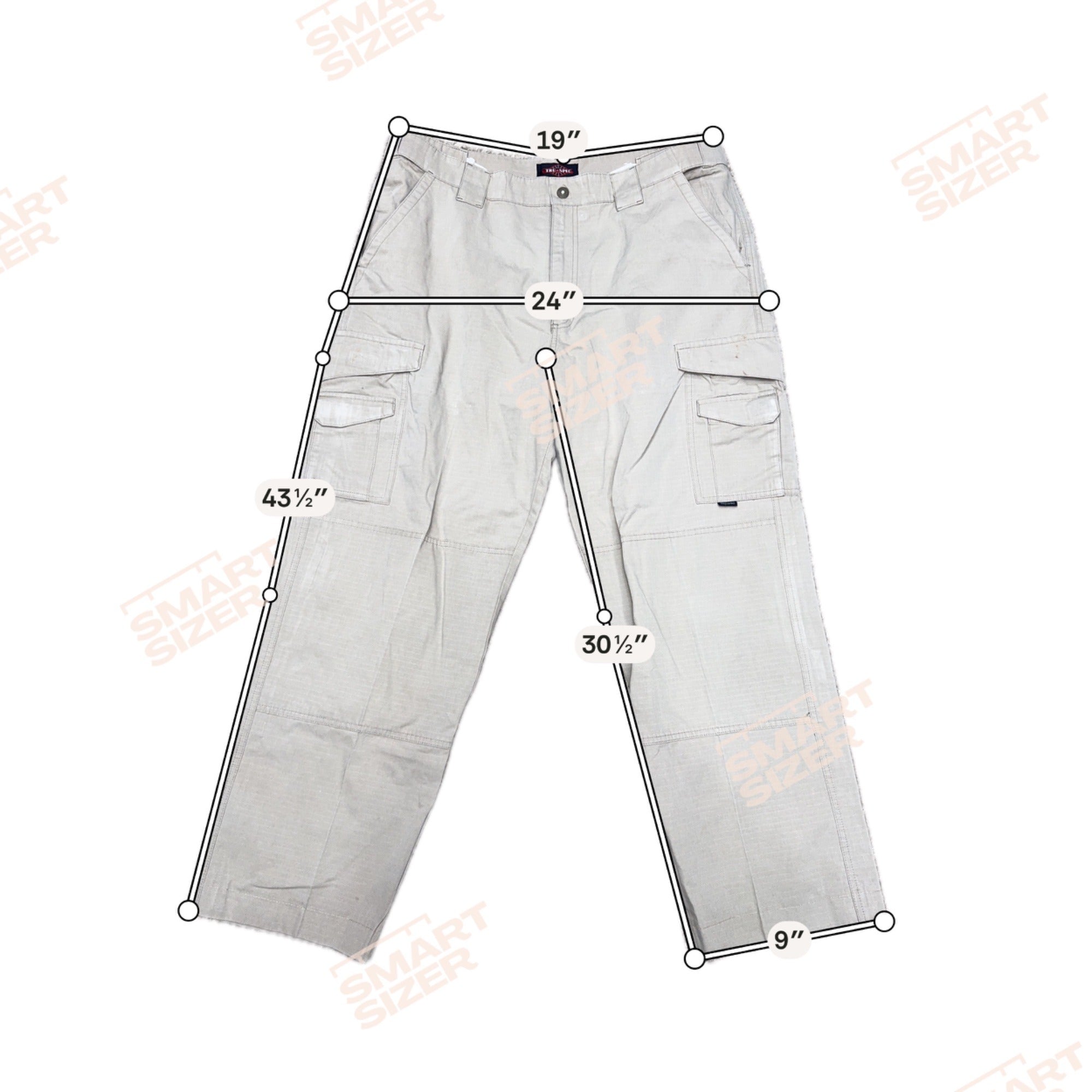 Tru-Spec Mens Ripstop Cargo Pants Beige Sz 38 x 30 Durable Tactical Outdoor Wear