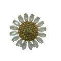 Betsey Johnson Large Statement Pendant Gold-Tone Sunflower Yellow Rhinestones 3"