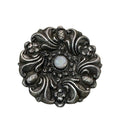 Sterling Opal Art Deco Pendant Floral Design 925 1.75"  Scroll Finial Victorian