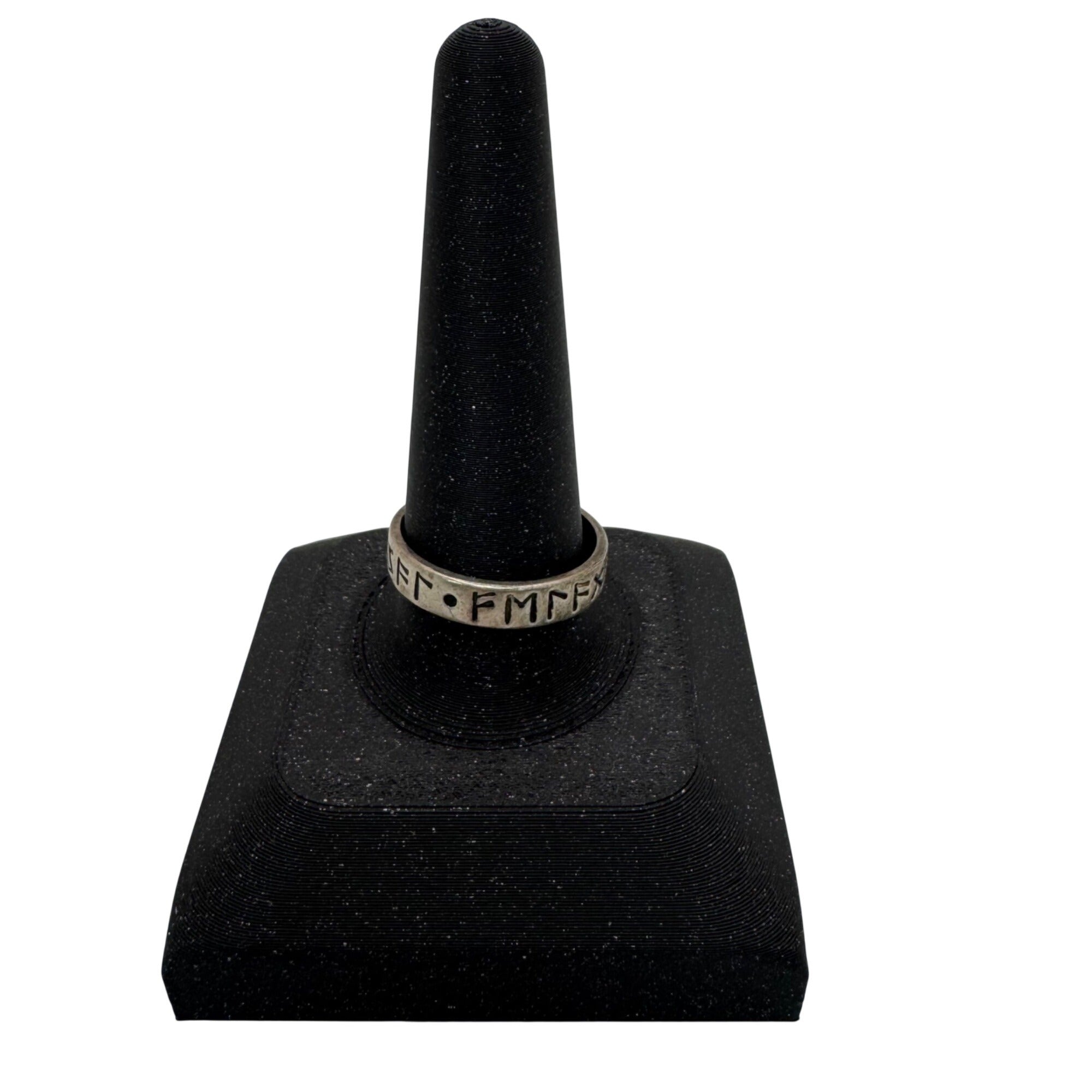 Sterling Silver Viking Runic Engraved Band Ring Vintage Size 10 Rune Mens Womens