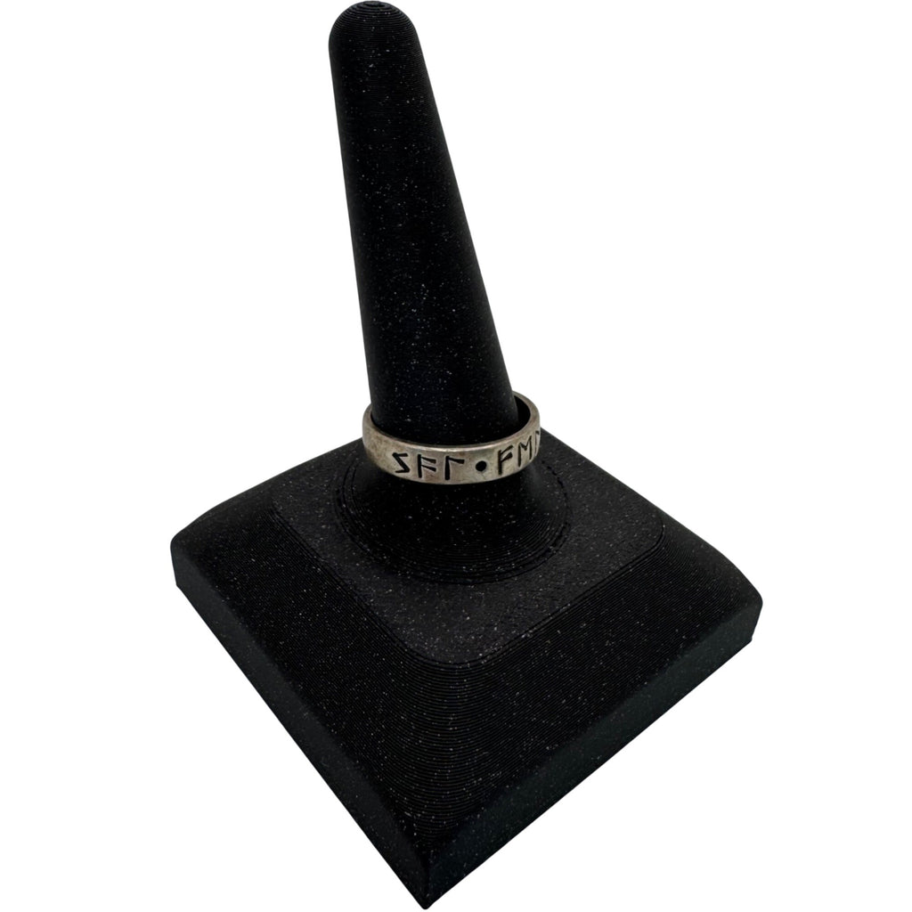 Sterling Silver Viking Runic Engraved Band Ring Vintage Size 10 Rune Mens Womens