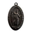 St. Christopher Medal Pendant Religious Catholic Charm Oval 1.5" Sterling Silver