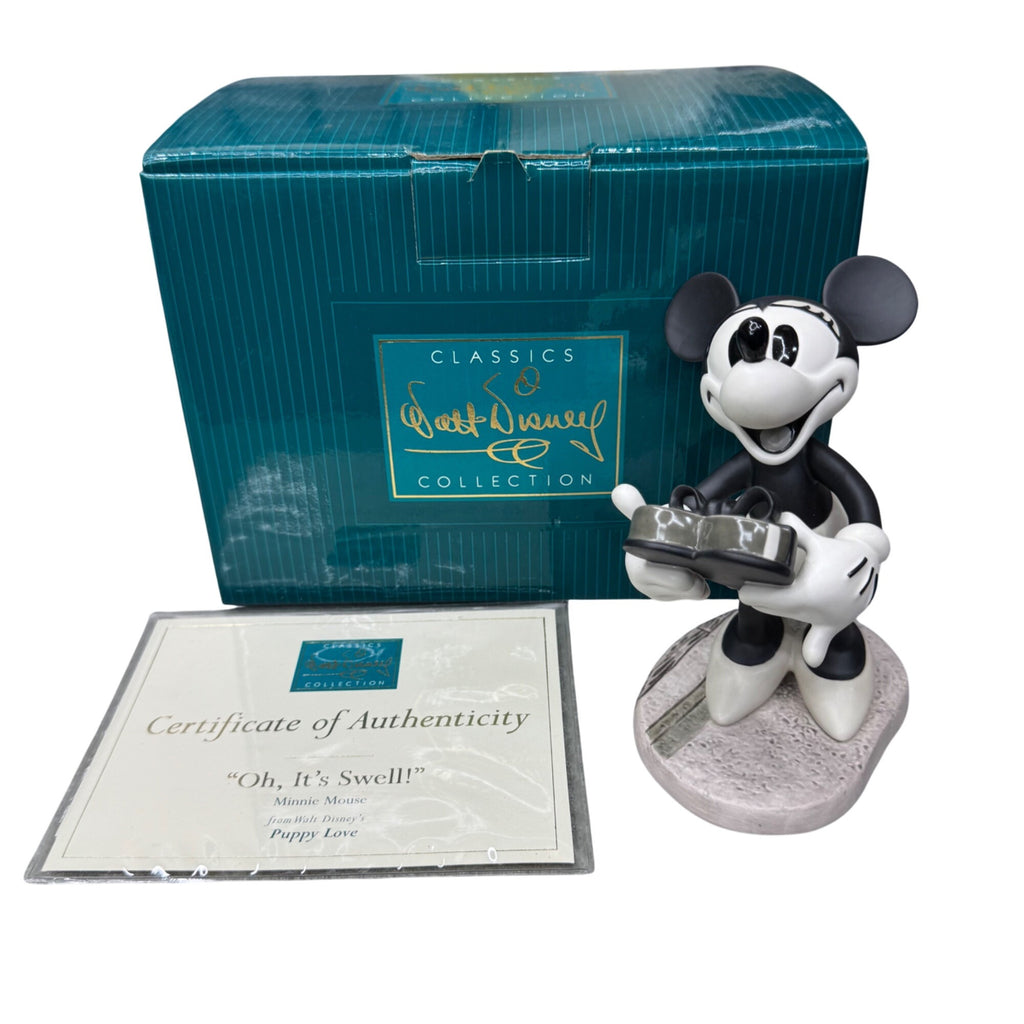 WDCC Walt Disney  Minnie Mouse Figurine Oh Its Swell! Puppy Love Box & COA 5.5"