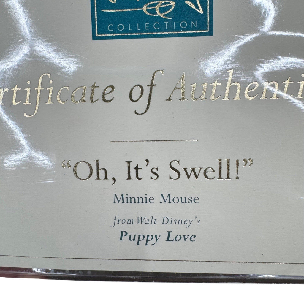 WDCC Walt Disney  Minnie Mouse Figurine Oh Its Swell! Puppy Love Box & COA 5.5"