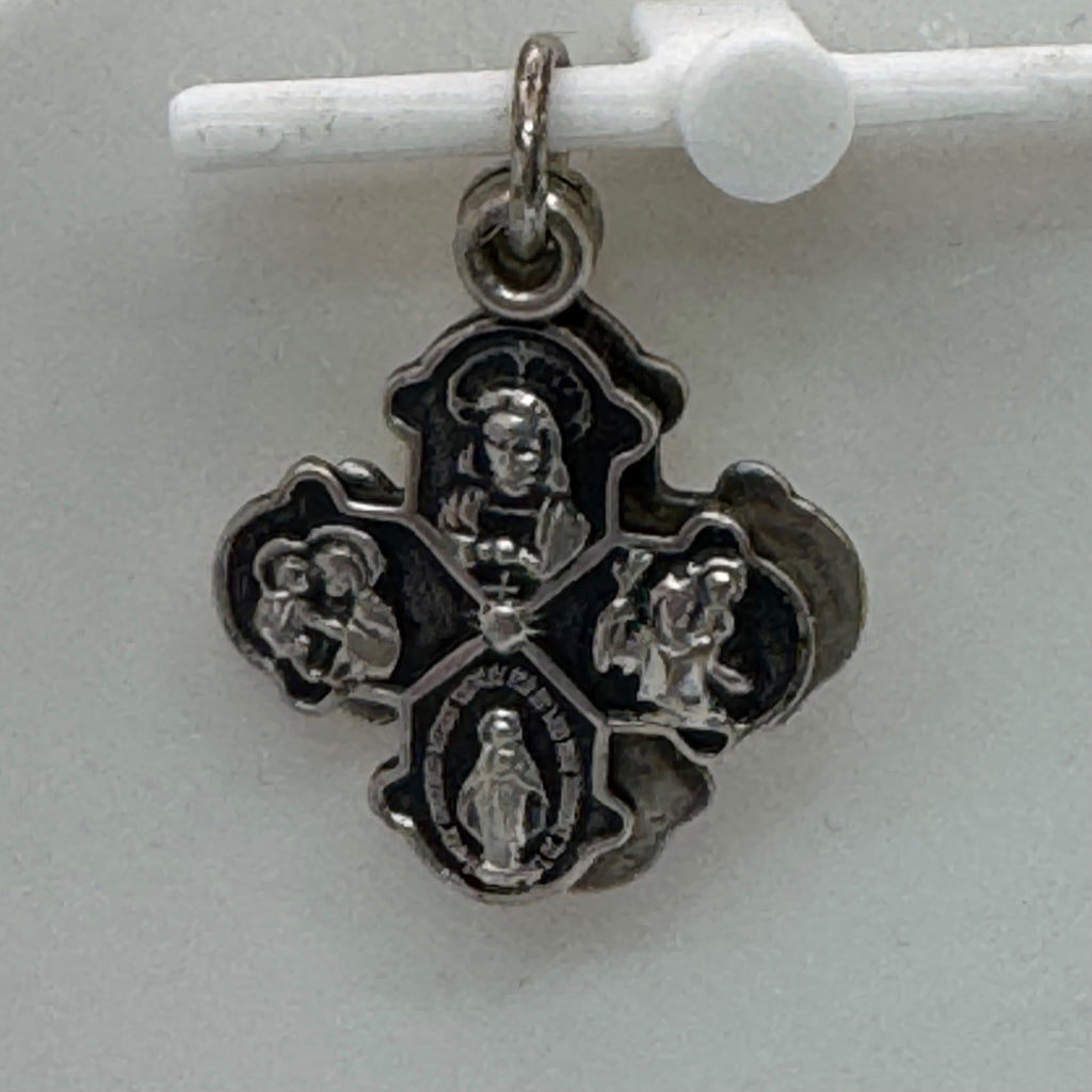Creed 4 Way Sliding Cross Pendant Sterling Silver Catholic Cross 1" Charm Medal