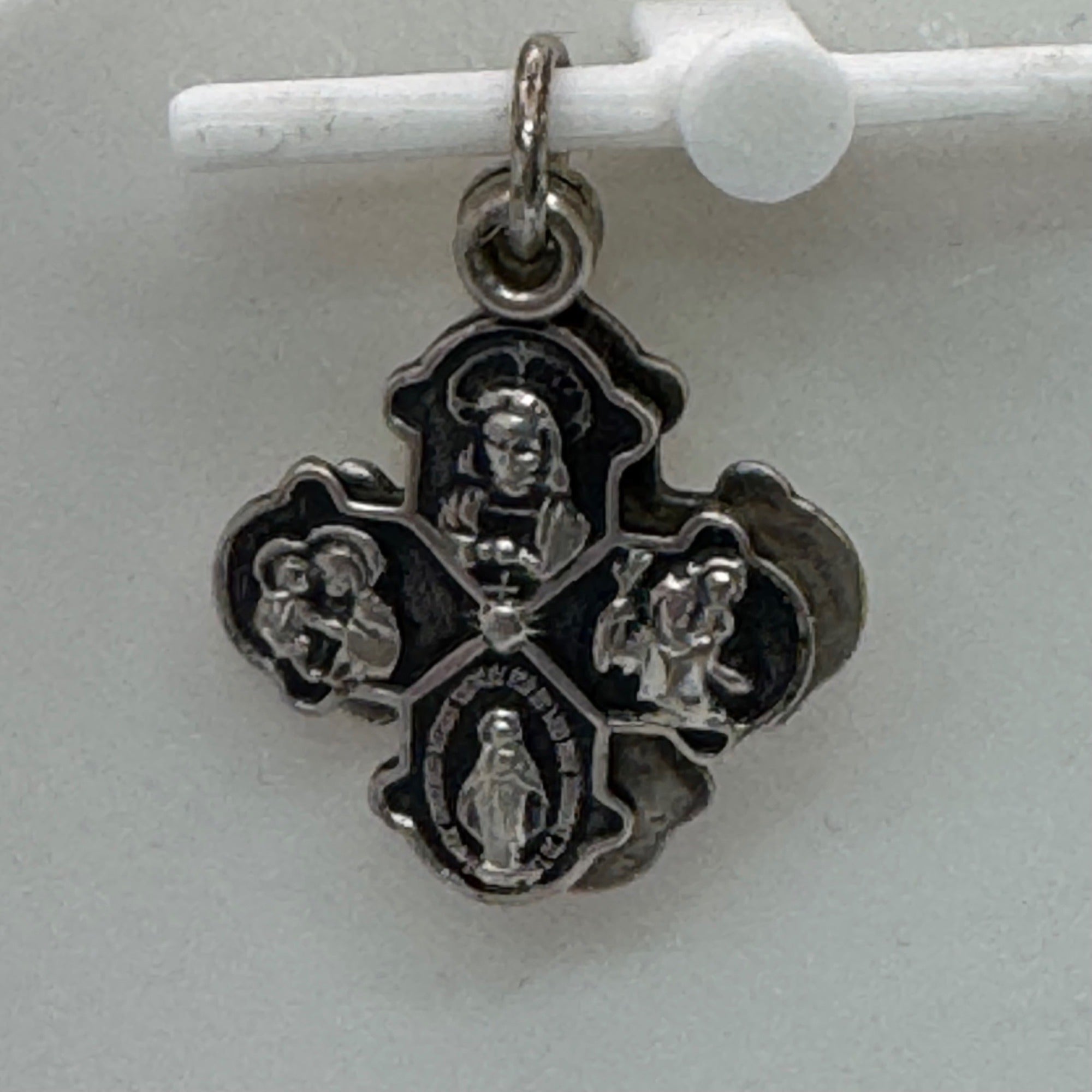 Creed 4 Way Sliding Cross Pendant Sterling Silver Catholic Cross 1" Charm Medal