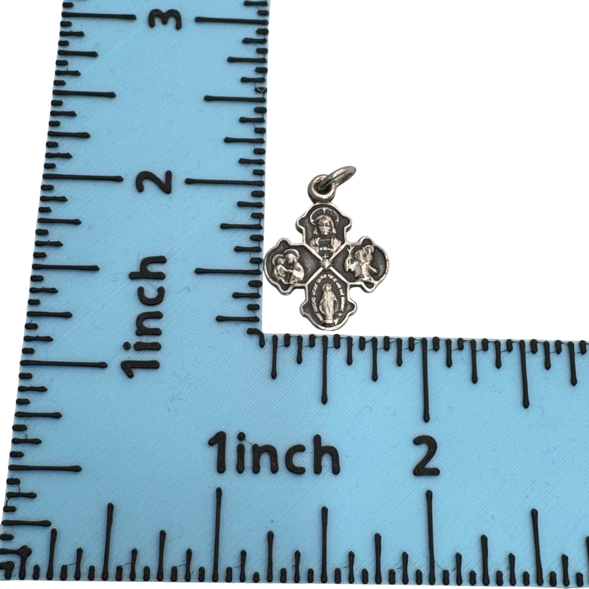 Creed 4 Way Sliding Cross Pendant Sterling Silver Catholic Cross 1" Charm Medal