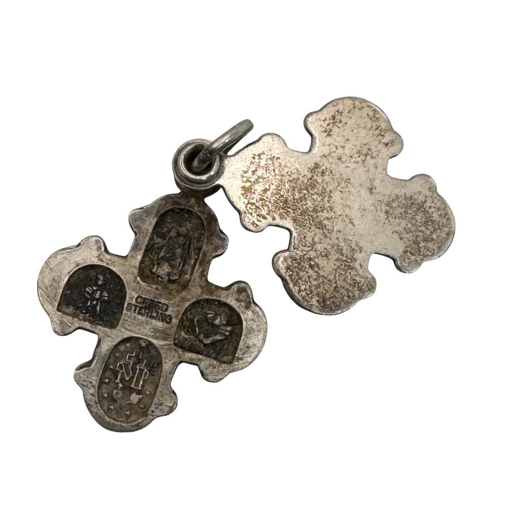 Creed 4 Way Sliding Cross Pendant Sterling Silver Catholic Cross 1" Charm Medal