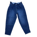Vintage America Womens Paperbag Waist Denim Pants Size 16 Regular Blue Cotton
