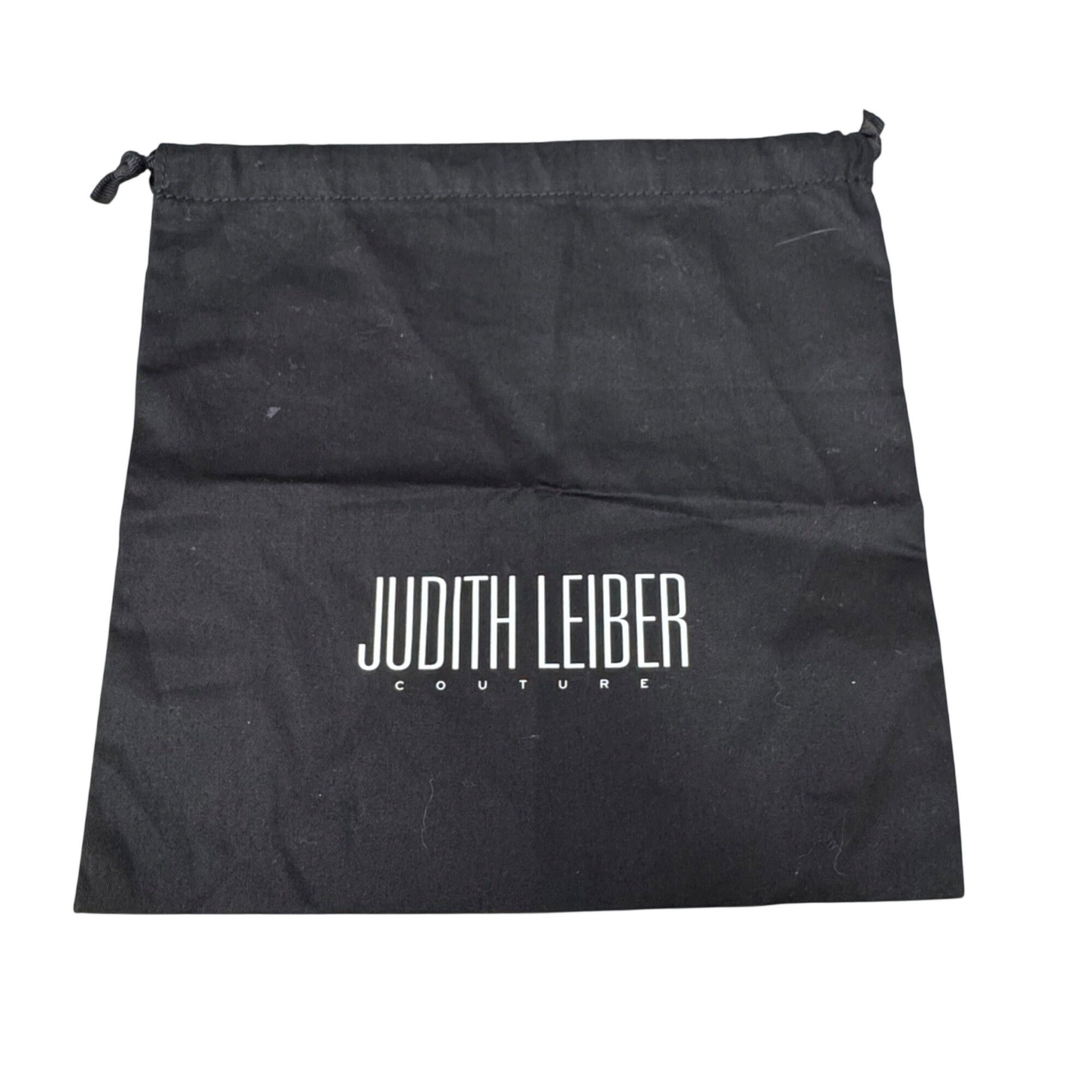 Judith Leiber Couture Black Dust Bag  Drawstring Storage 10x10 Clutch Minaudiere