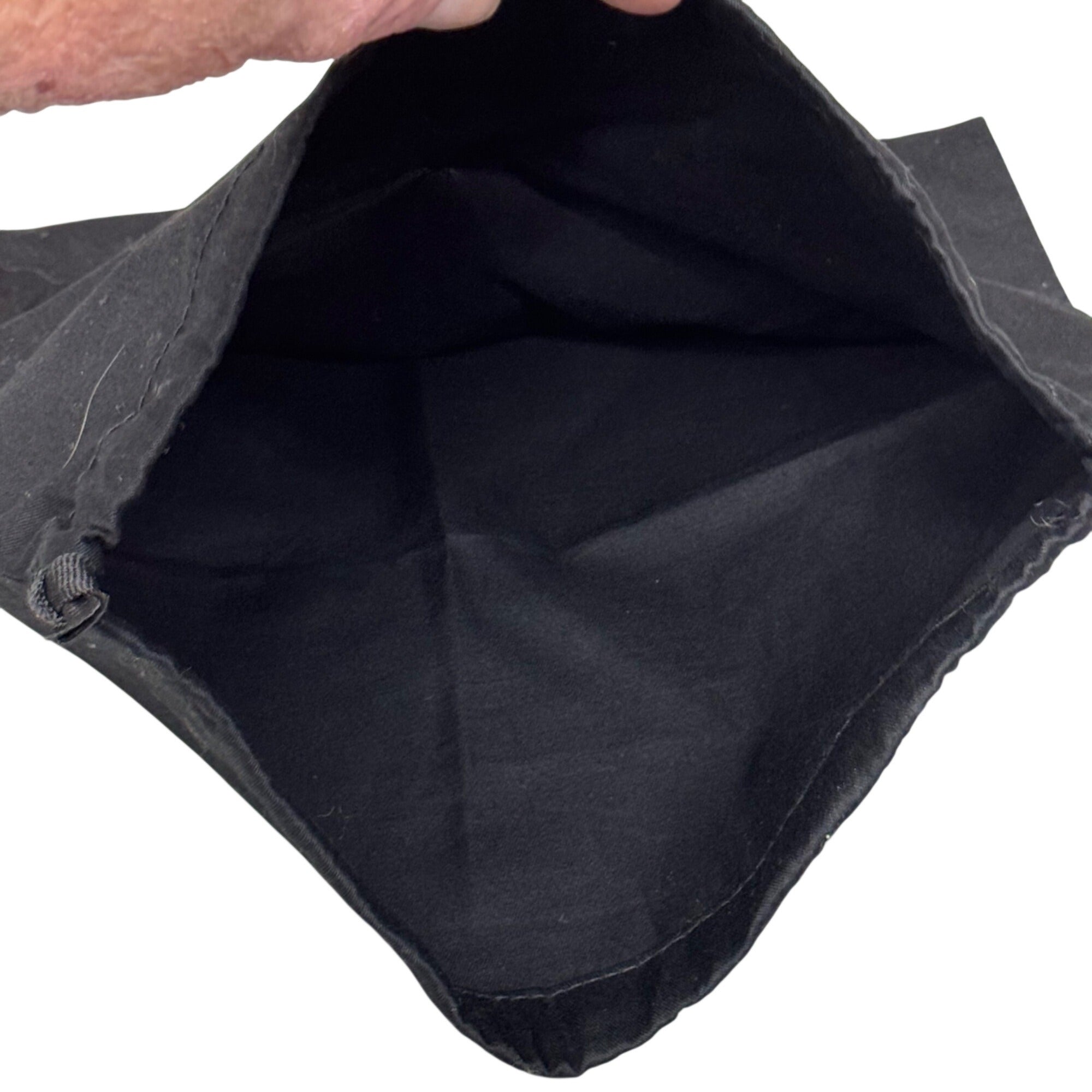 Judith Leiber Couture Black Dust Bag  Drawstring Storage 10x10 Clutch Minaudiere