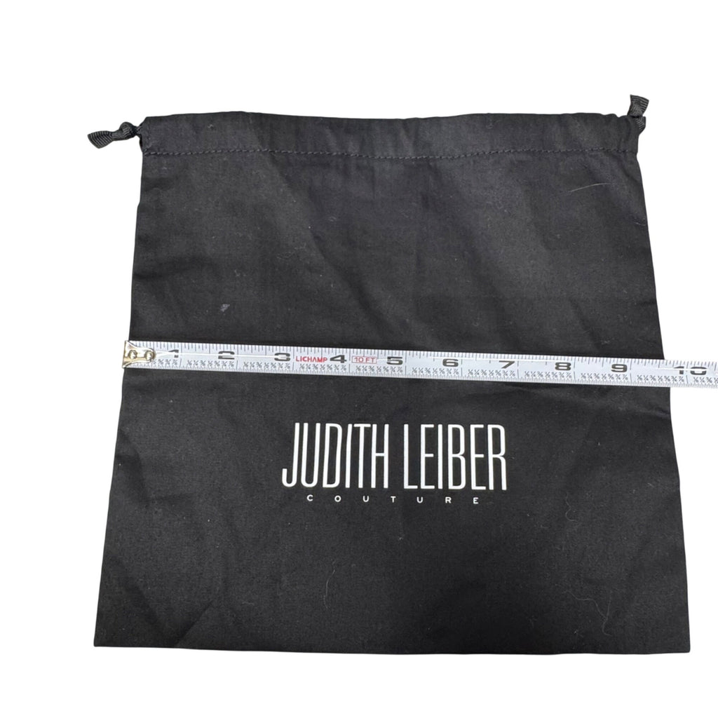 Judith Leiber Couture Black Dust Bag  Drawstring Storage 10x10 Clutch Minaudiere