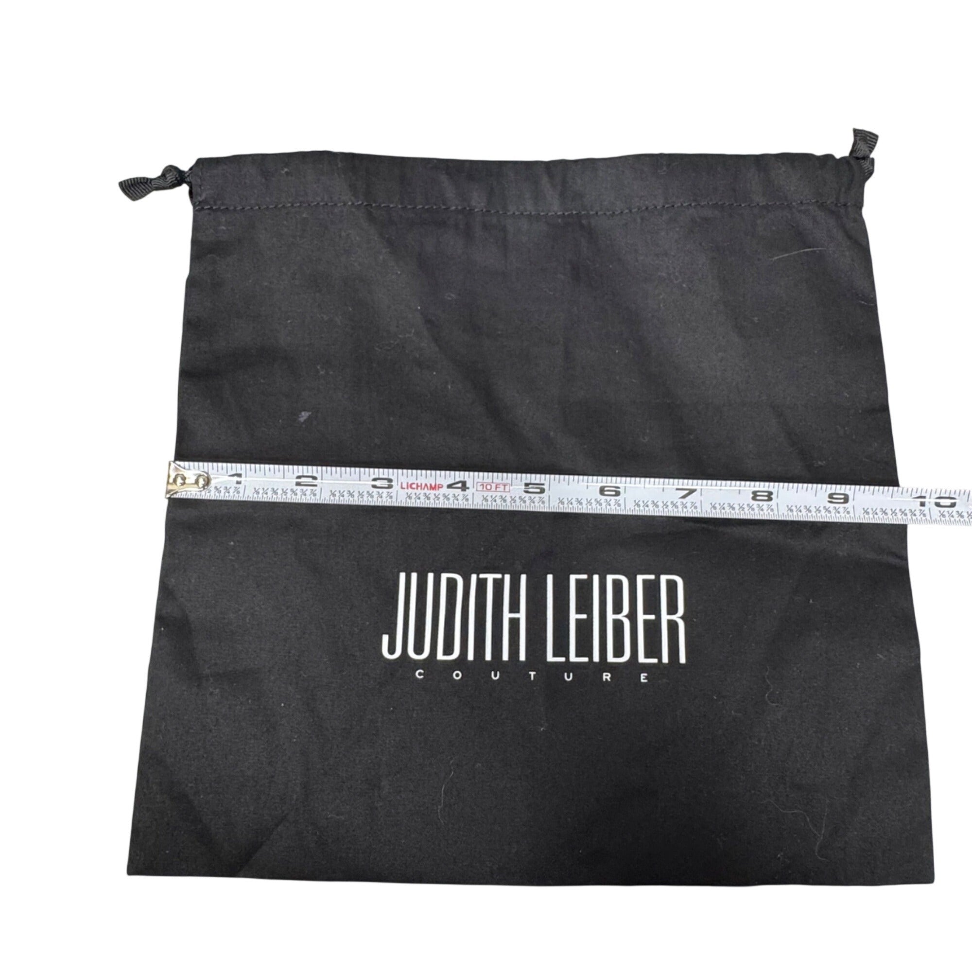 Judith Leiber Couture Black Dust Bag  Drawstring Storage 10x10 Clutch Minaudiere