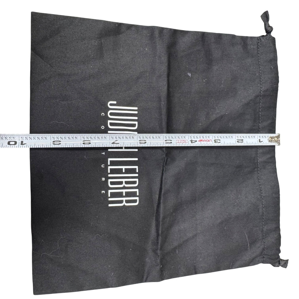 Judith Leiber Couture Black Dust Bag  Drawstring Storage 10x10 Clutch Minaudiere