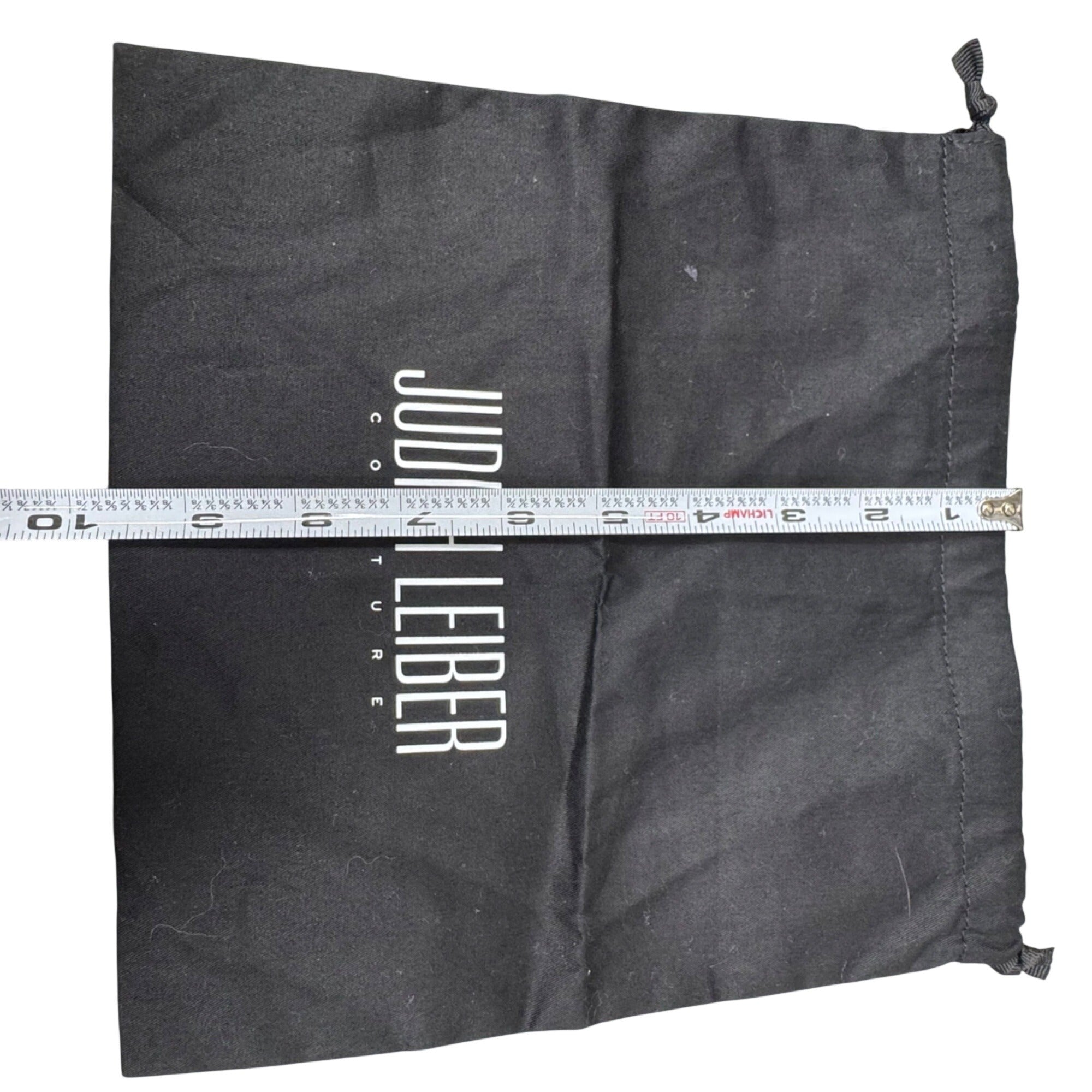 Judith Leiber Couture Black Dust Bag  Drawstring Storage 10x10 Clutch Minaudiere