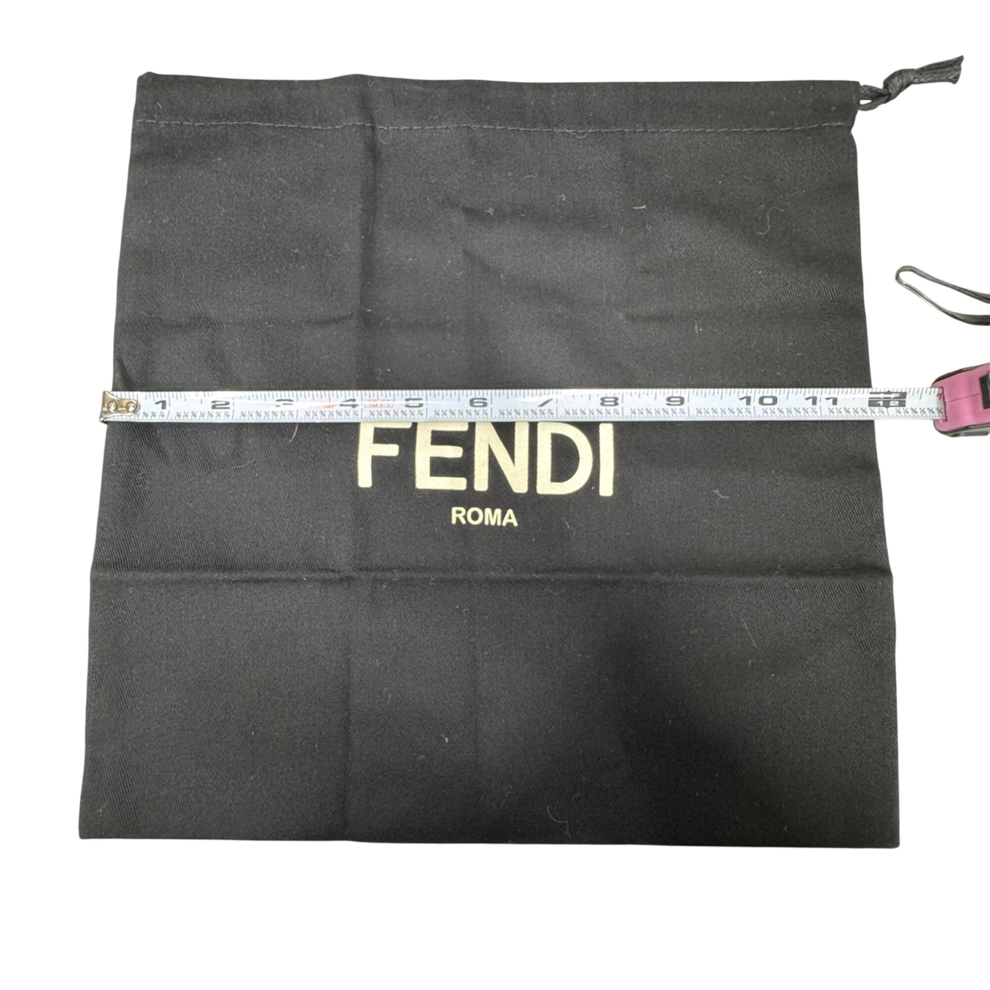 Fendi Black Drawstring Dust Bag 12” X 12” For Accessories & Storage
