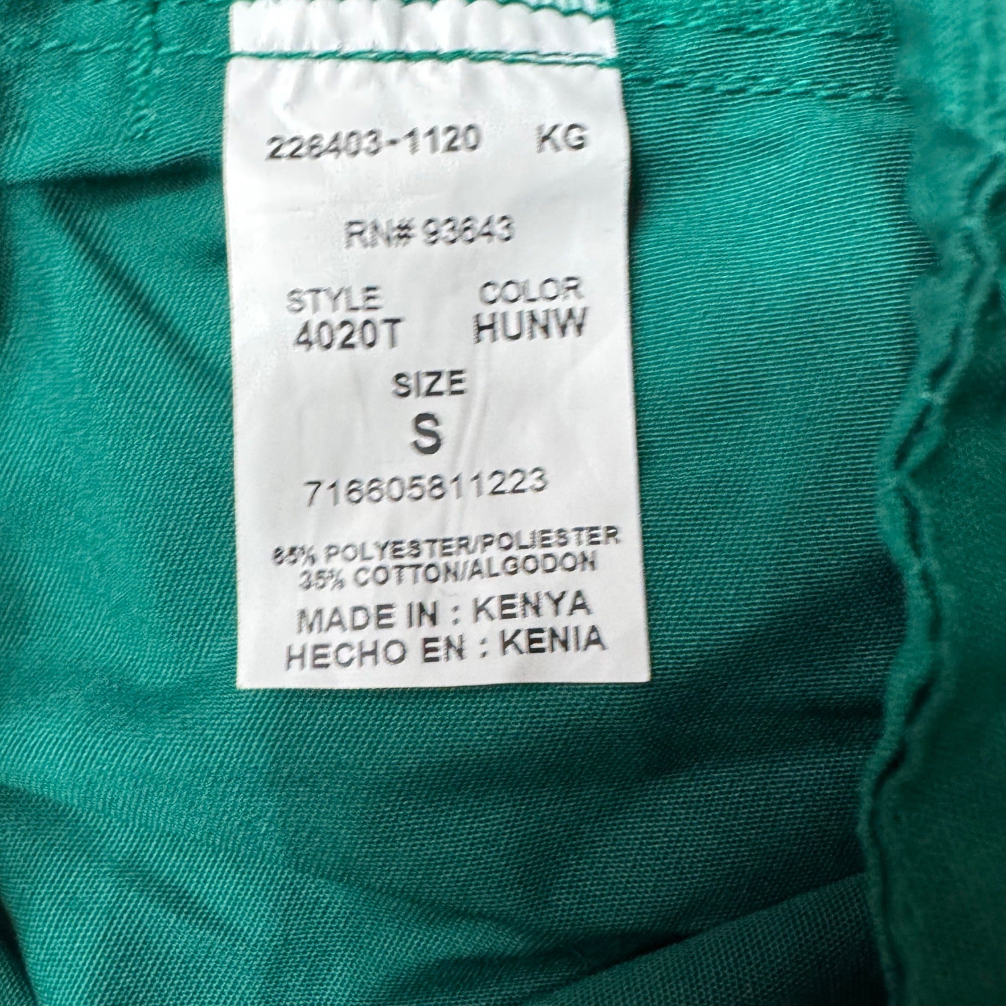 Cherokee Workwear Originals Scrub Pants Small Green Blue 4020T Cotton Blend NEW