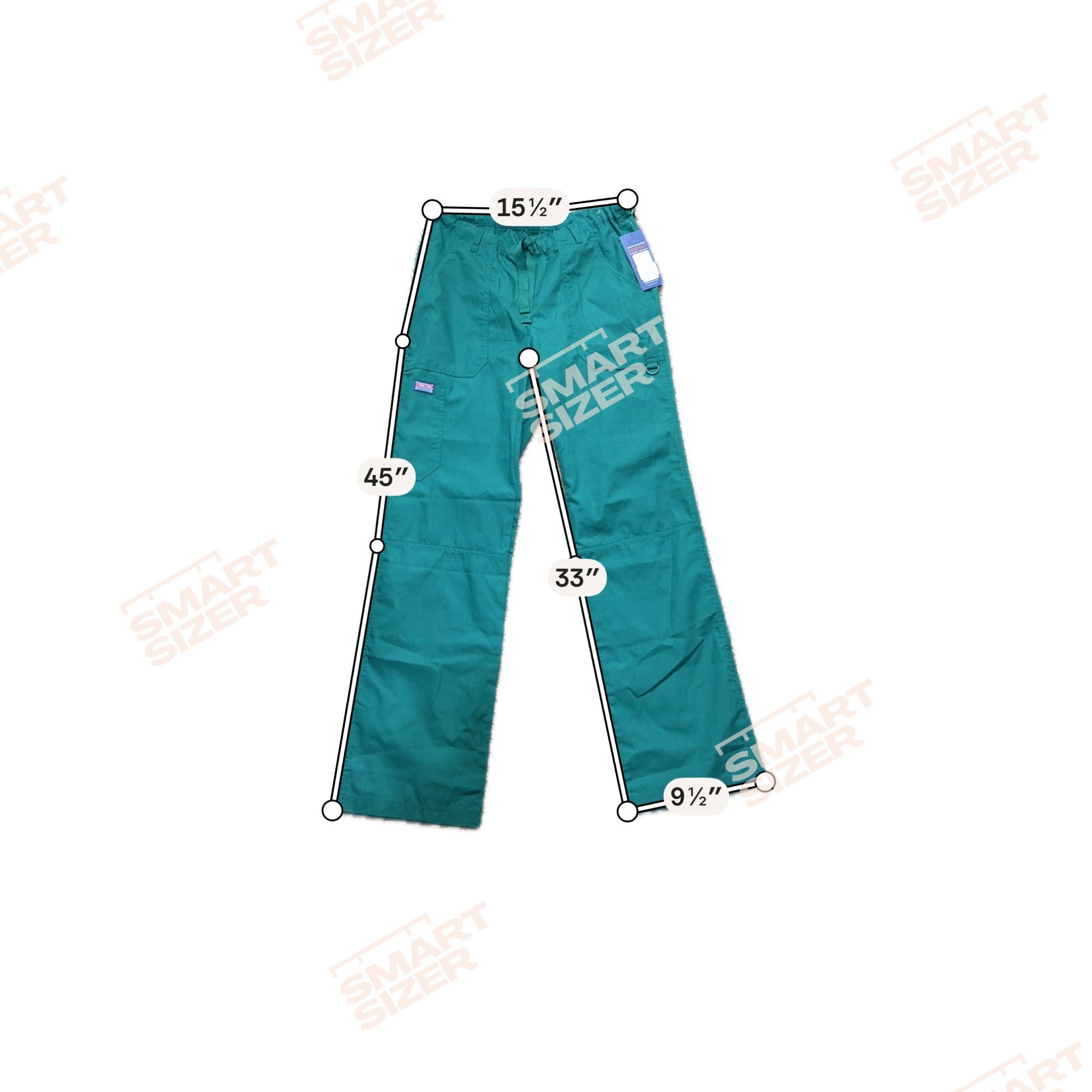 Cherokee Workwear Originals Scrub Pants Small Green Blue 4020T Cotton Blend NEW