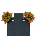 Miriam Haskell Coral Green Crystal Glass Beaded Clip-On Earrings Rhinestone Vtg