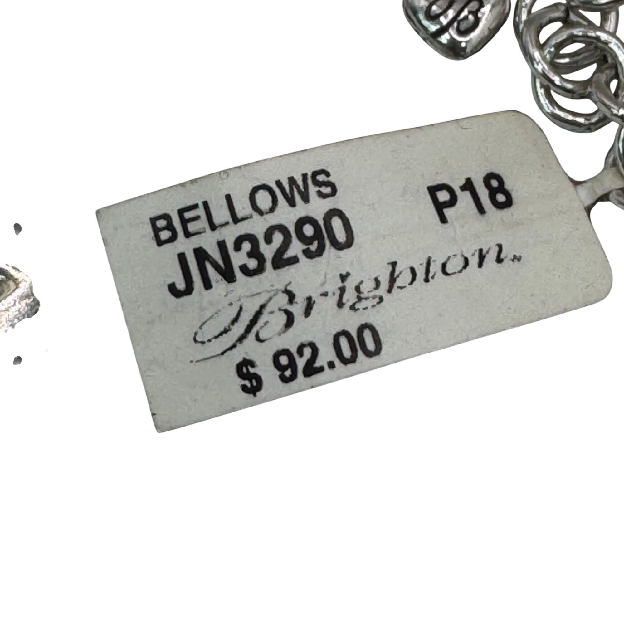 Brighton Bellows Silver-Tone Necklace Ornate Scrollwork Faux Pearl Beads 22" NEW