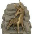 Trifari Donkey Brooch Gold-Tone Ruby Red Rhinestone Eyes 2" Vintage Burrow Mule