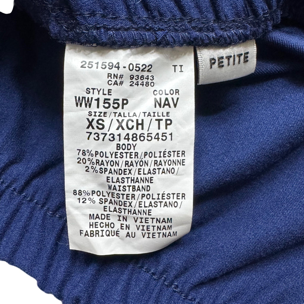 Cherokee Women Revolution Maternity Workwear Navy Blue Scrub Pants XS Petite NEW