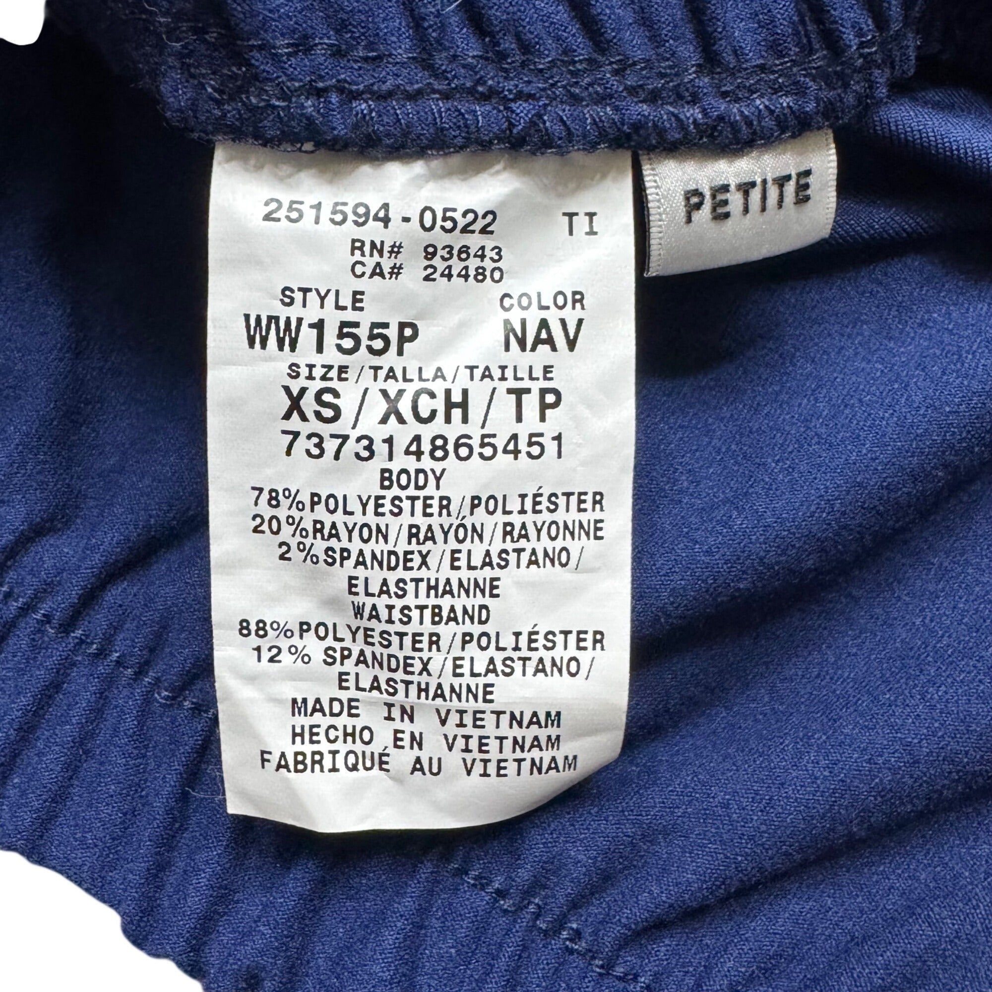 Cherokee Women Revolution Maternity Workwear Navy Blue Scrub Pants XS Petite NEW
