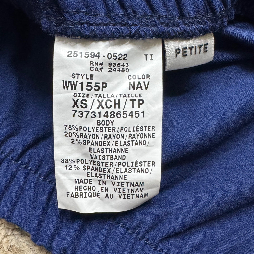 Cherokee Women Revolution Maternity Workwear Navy Blue Scrub Pants XS Petite NEW