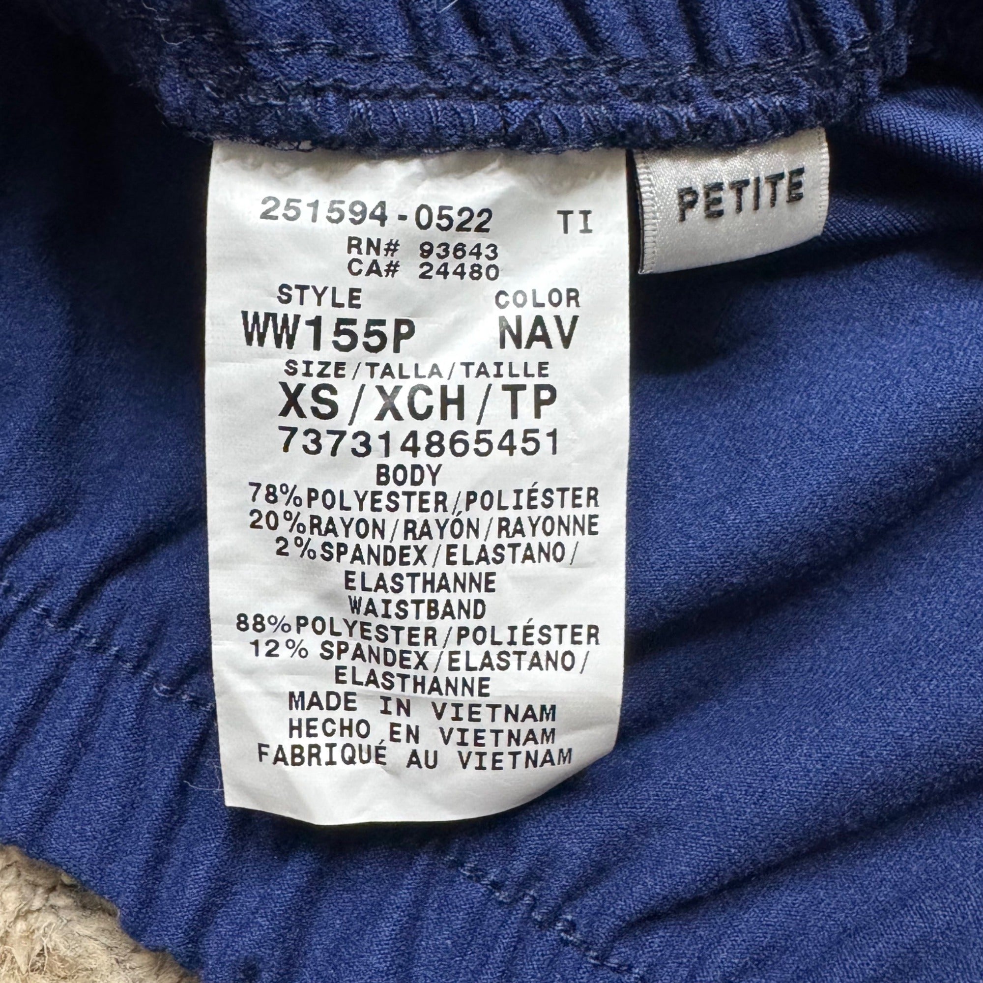 Cherokee Women Revolution Maternity Workwear Navy Blue Scrub Pants XS Petite NEW