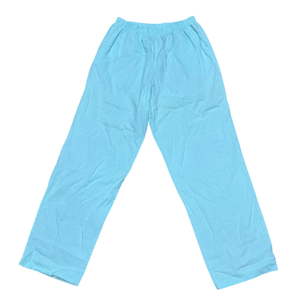 Vintage Victoria Bay Light Blue Elastic Waist Pants Large Cotton Polyester USA