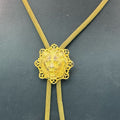 Vintage Miriam Haskell Gold Tone Lion Head Bolo Necklace Tie Chain Mesh 16" RARE