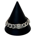 NEW Brighton Fortino Bracelet Silver Plated Crystal Curb Link 7" 8" Retired