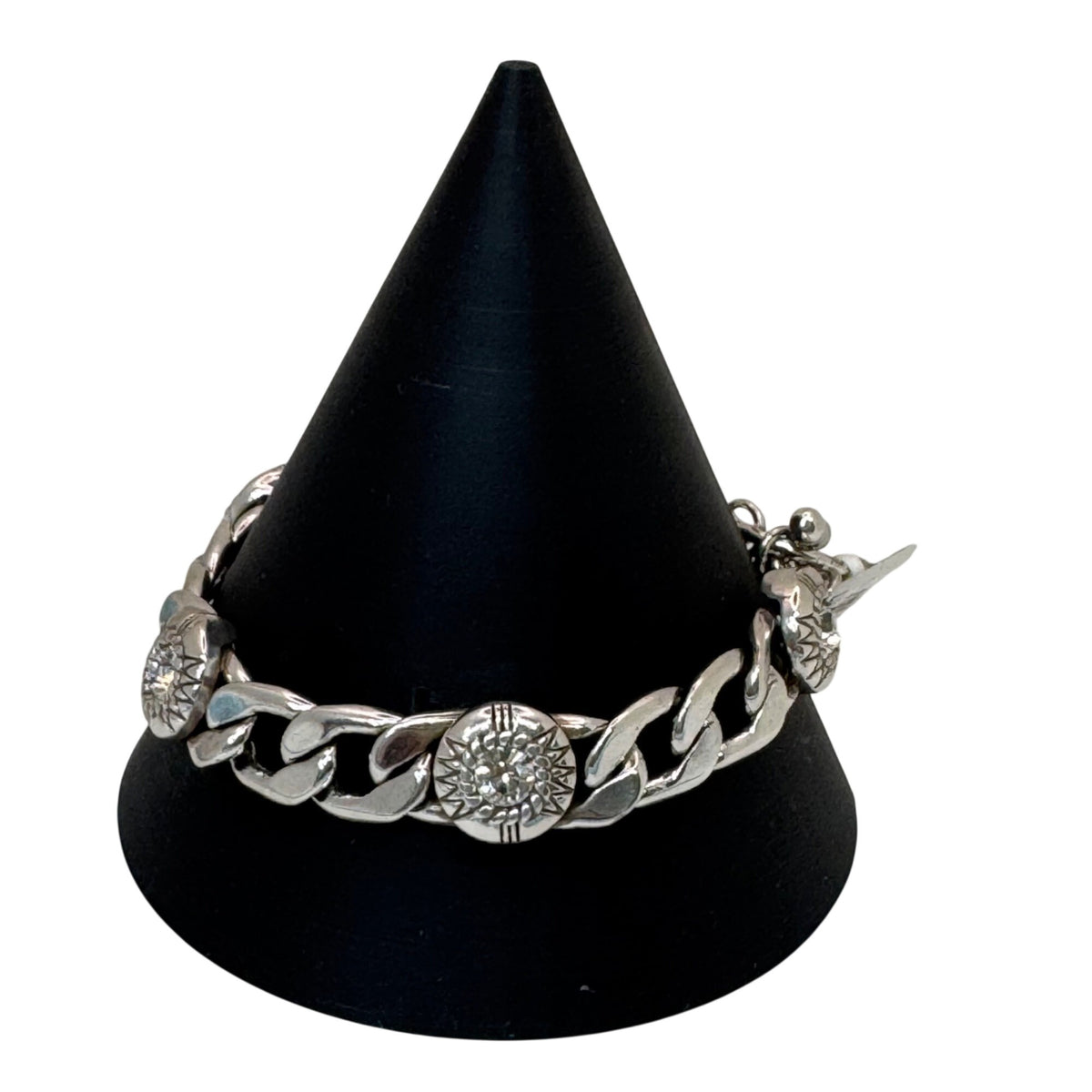 NEW Brighton Fortino Bracelet Silver Plated Crystal Curb Link 7" 8" Retired