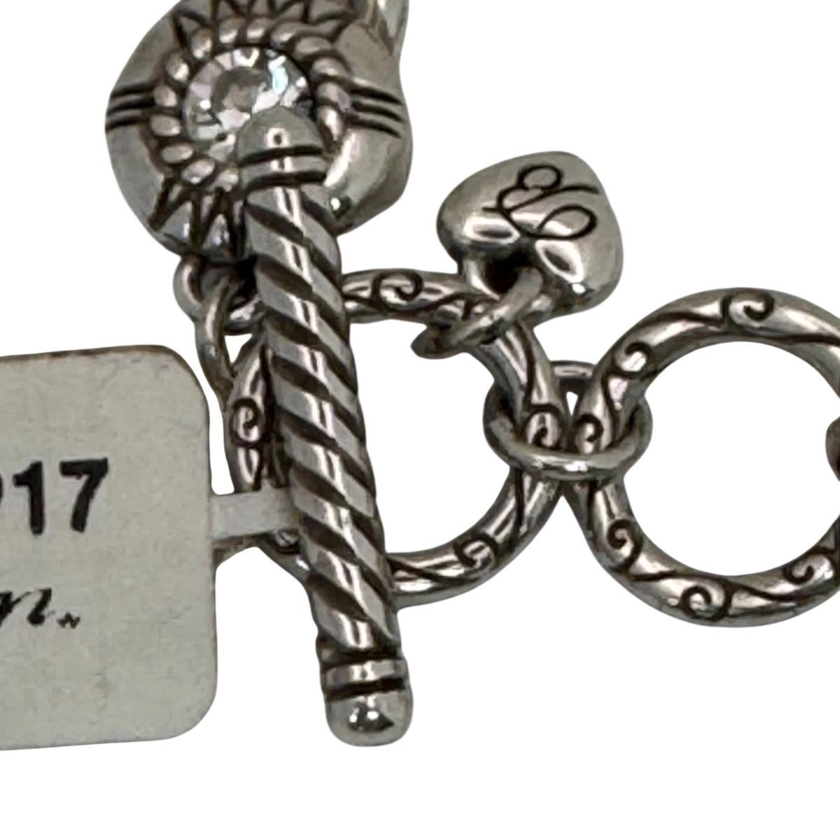 NEW Brighton Fortino Bracelet Silver Plated Crystal Curb Link 7" 8" Retired