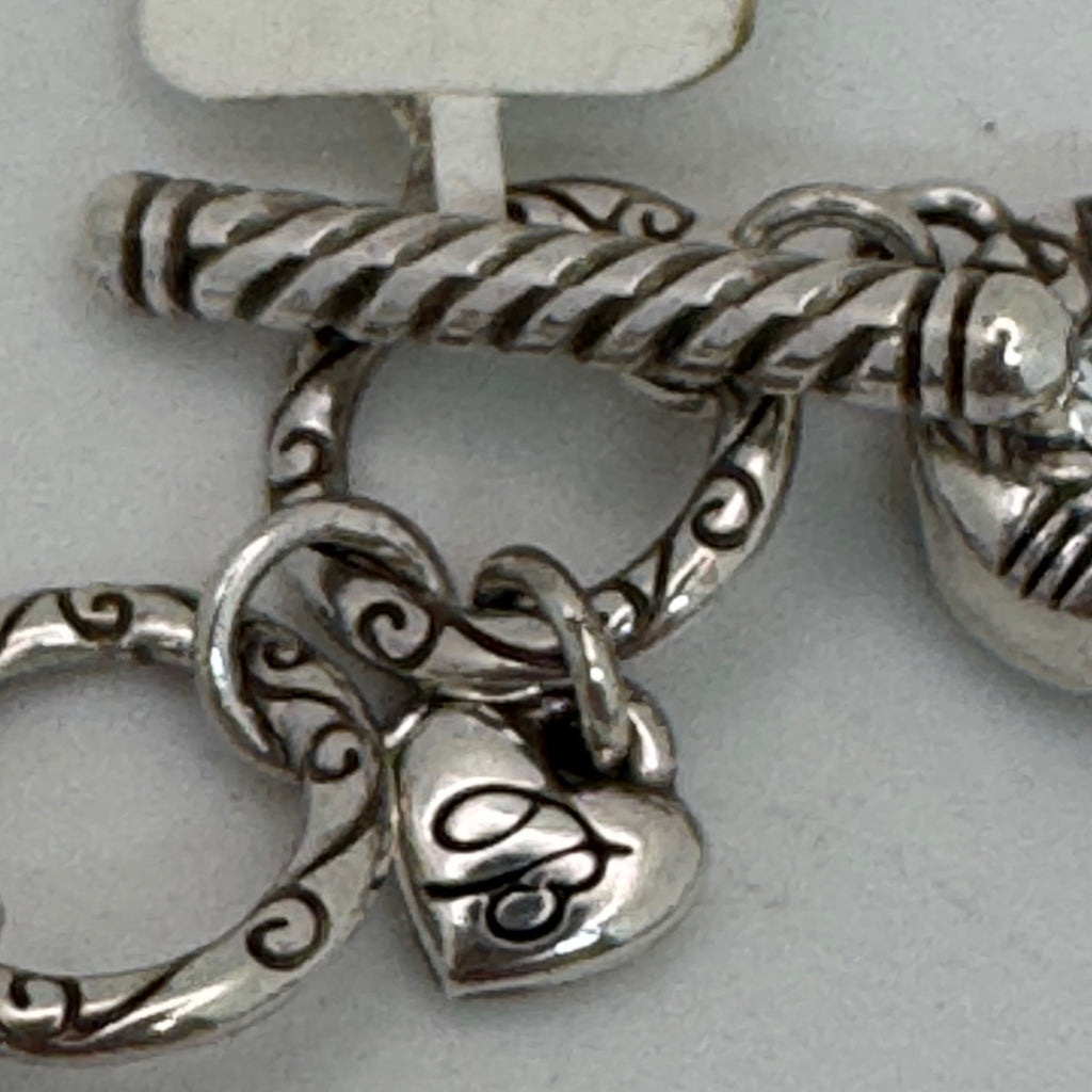 NEW Brighton Fortino Bracelet Silver Plated Crystal Curb Link 7" 8" Retired