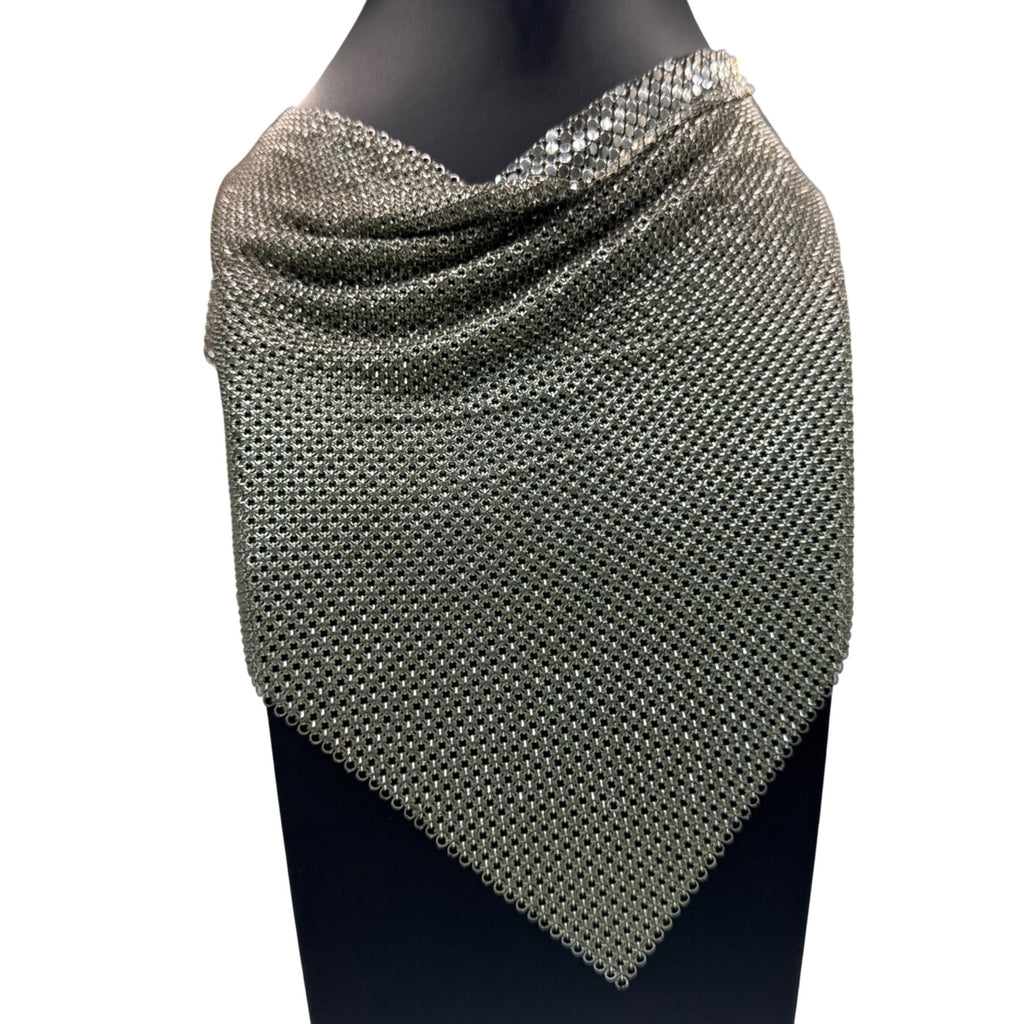 VTG Whiting and Davis Disco Diva 1970s CHAINMAIL Scarf Necklace 21" Extra Large