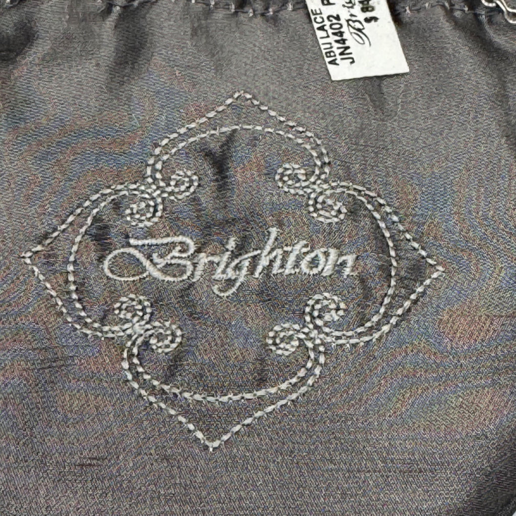Brighton Medallion Statement Set SilverTone Mandala Necklace Drop Earrings Pouch