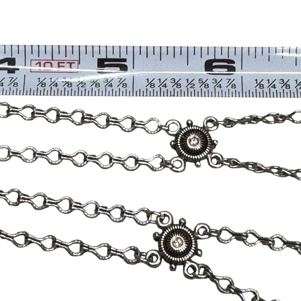 Brighton Medallion Statement Set SilverTone Mandala Necklace Drop Earrings Pouch