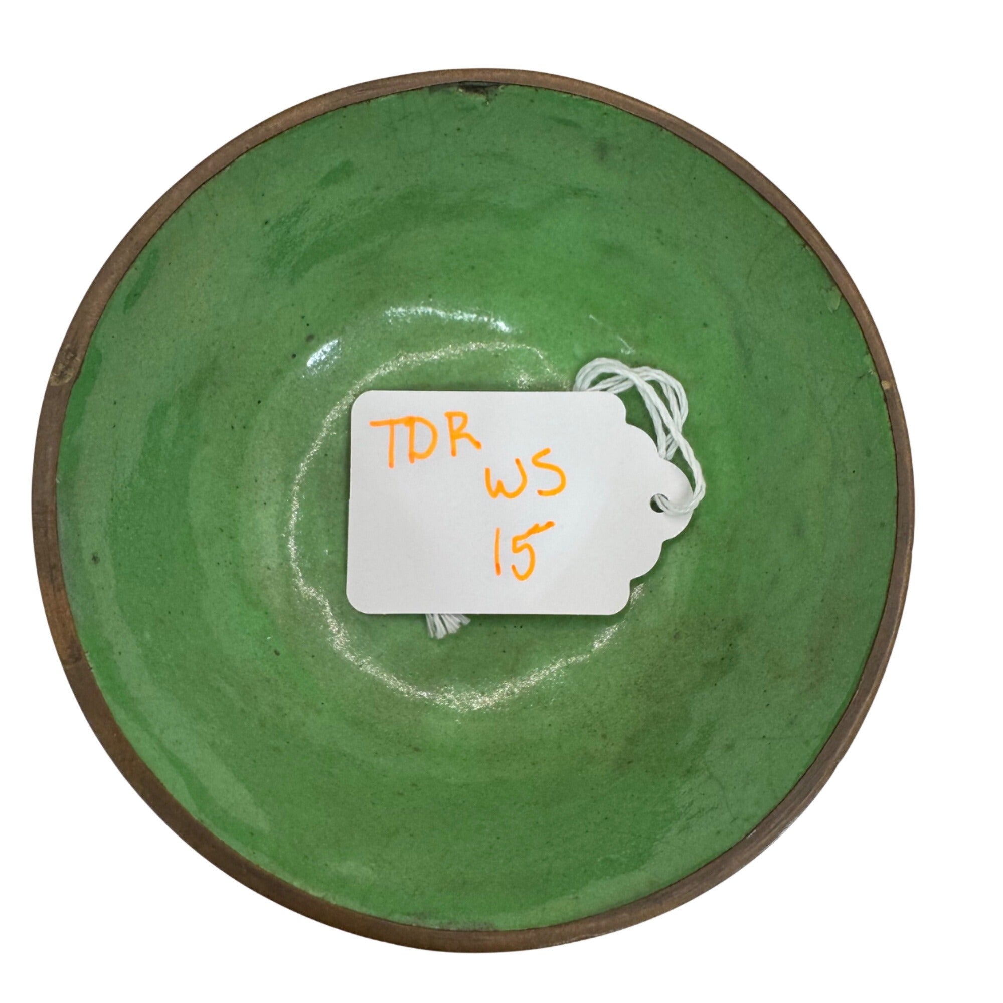 Vintage Cloisonné Bowl Jewelry Trinket Dish Floral Motif & Green Signed China 4"