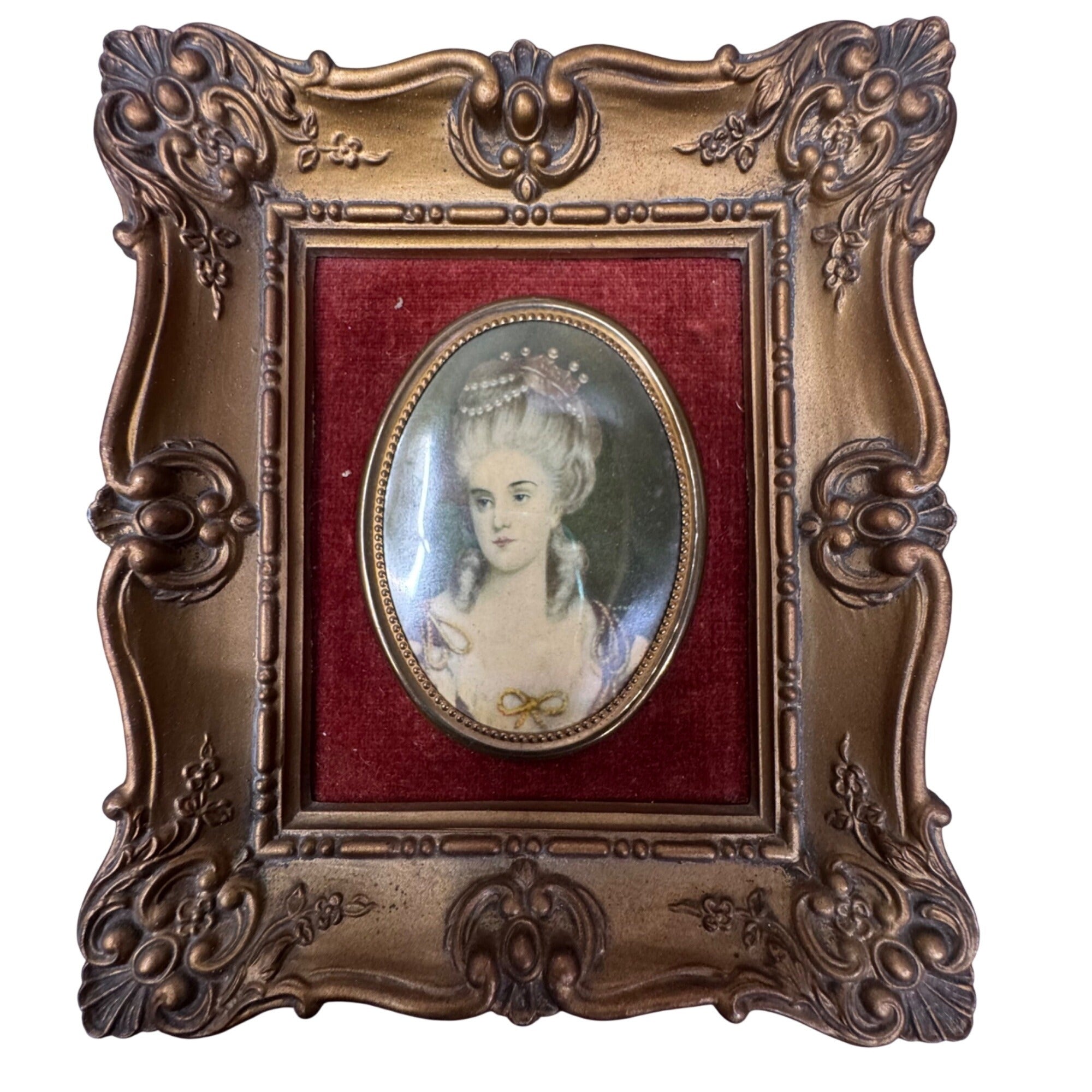 Cameo Creations Framed PortraitsVintage Lot Set Of 3  Ornate Gold Frames Oval