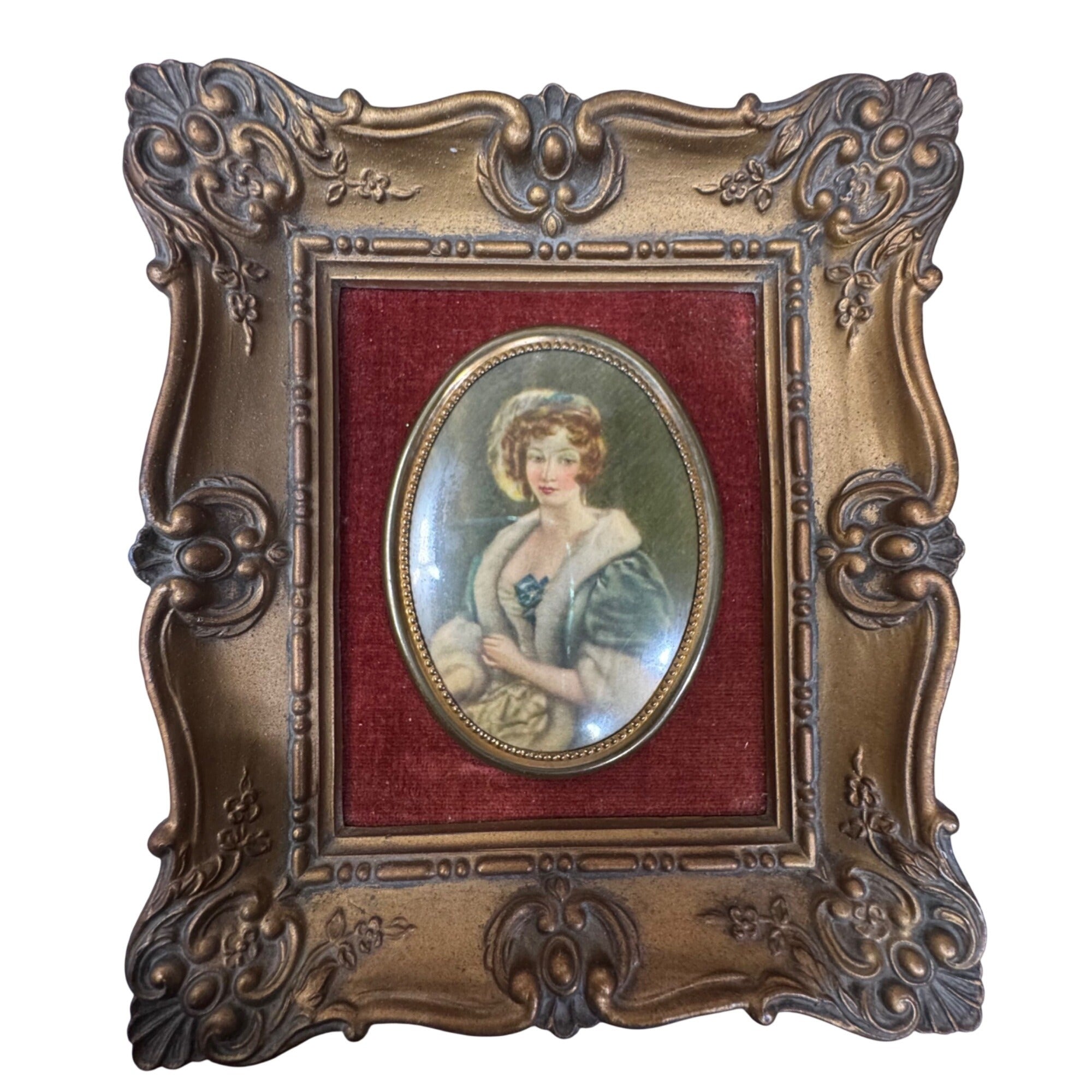 Cameo Creations Framed PortraitsVintage Lot Set Of 3  Ornate Gold Frames Oval