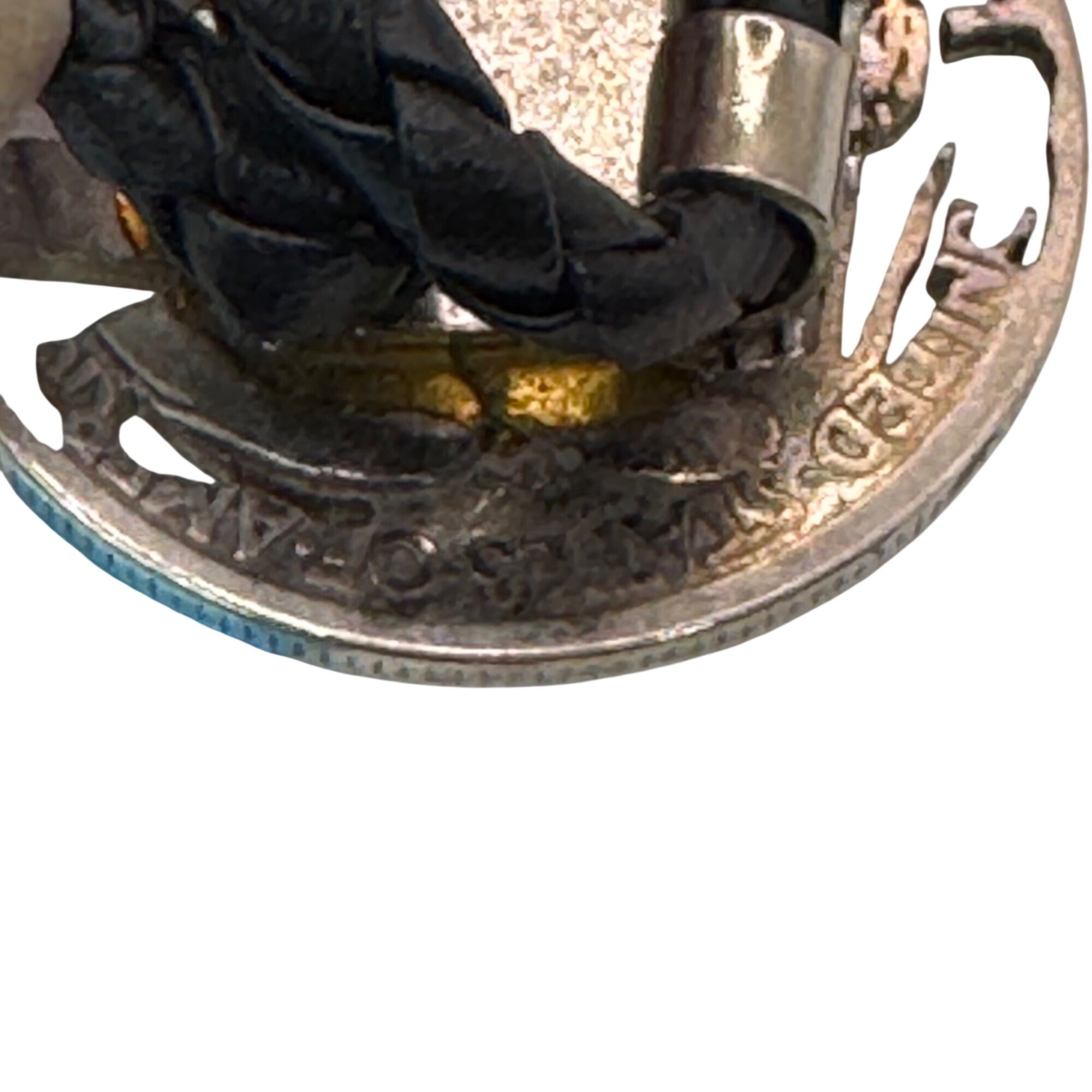 Vintage Walking Liberty Coin Bolo Tie Braided Leather Cord Silver-Tone Tips 15"