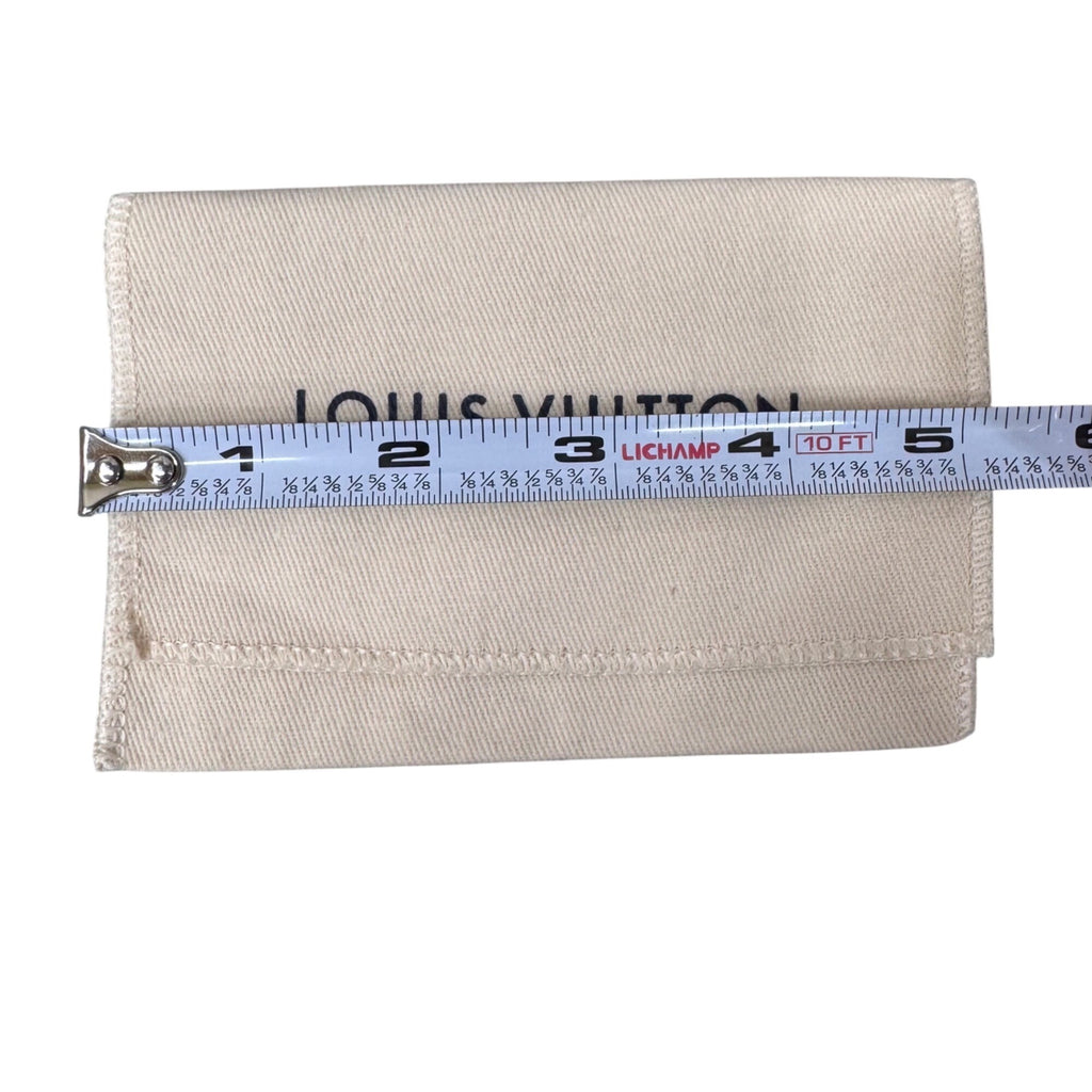 Louis Vuitton Beige Cotton Dust Bag 5X3.5 Clutch Wallet Accessories Small Items