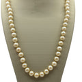14k Gold Clasp Pearl Necklace Vintage Faux Classic Prom Wedding 22" White Beads