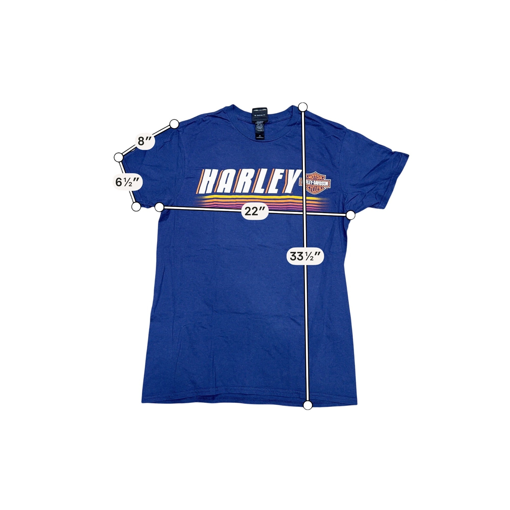 Harley-Davidson Blue Crab Graphic T-Shirt Baltimore Maryland Design Size XL